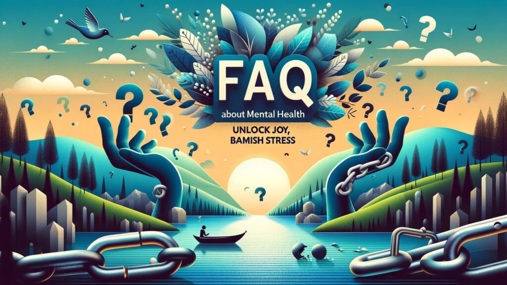 Professional image for FAQs about mental health, featuring serene landscapes and symbols of stress relief.
